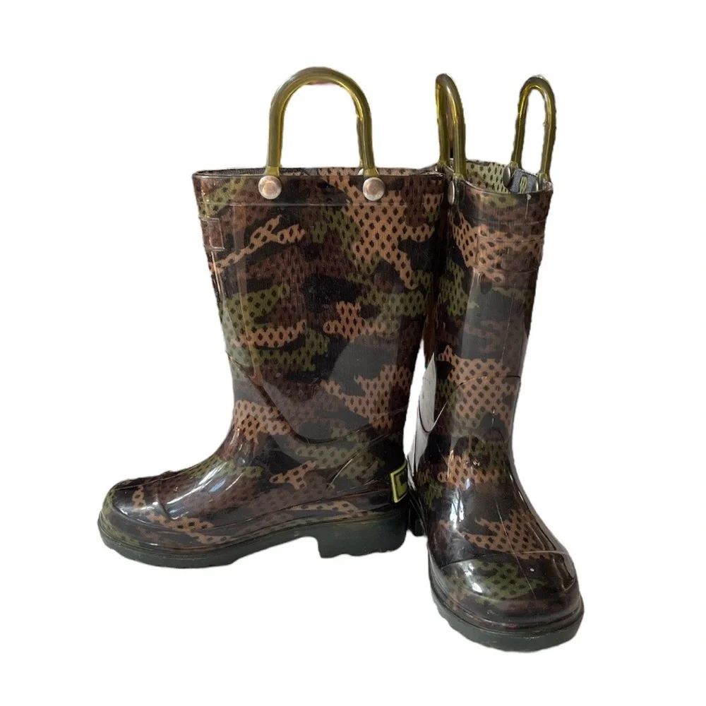 Western Chief Woodland Camo Light Up Rain Boots Green Size 5/6